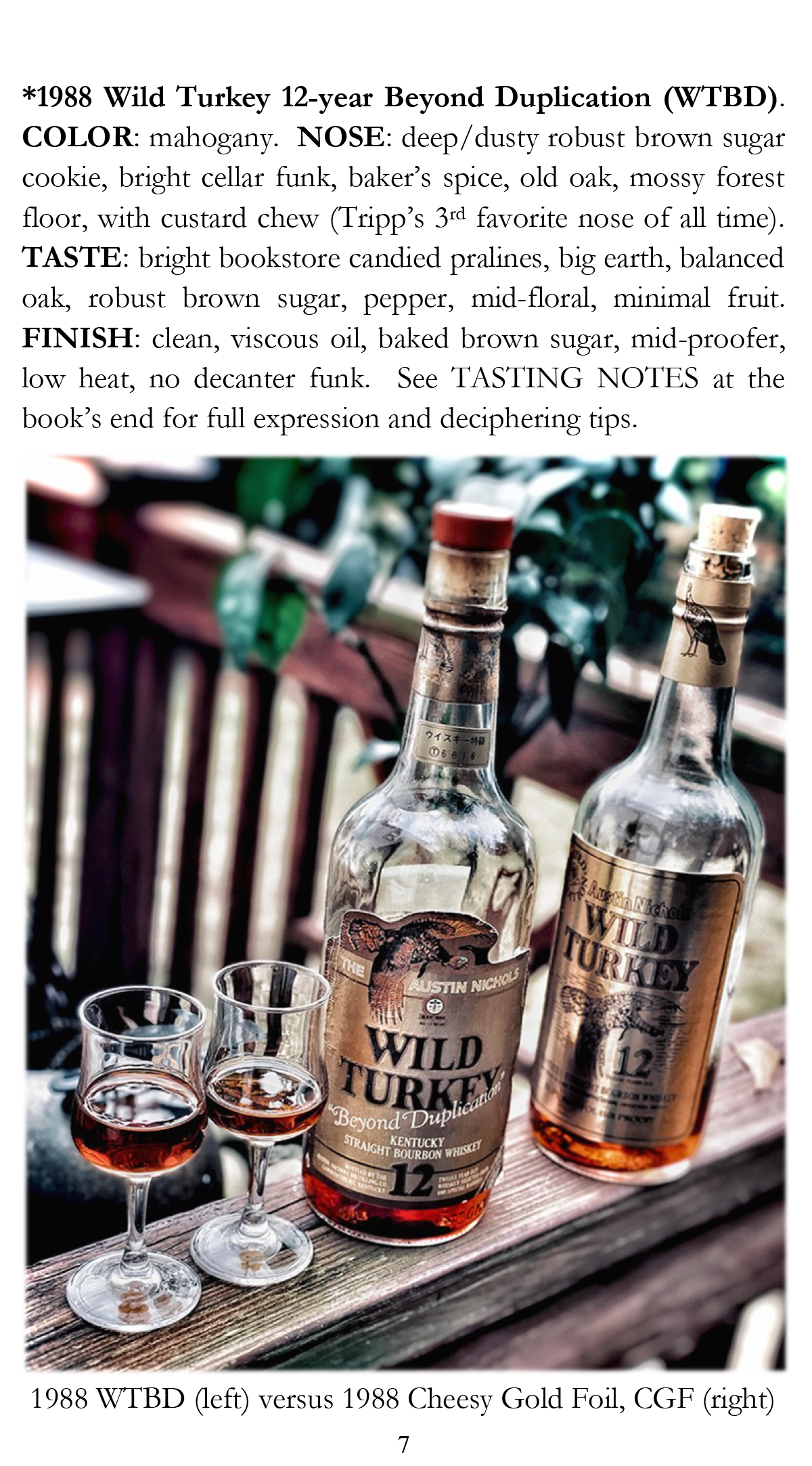 Bottle photos and notes